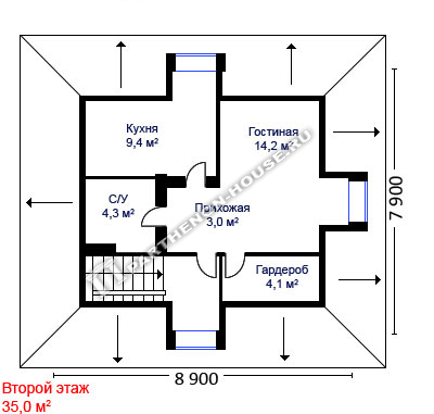 2 этаж проекта хозблока ИХГ 95-2